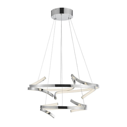 Silver Two Light Metal LED Dimmable Smart Enabled Chandelier HomeRoots