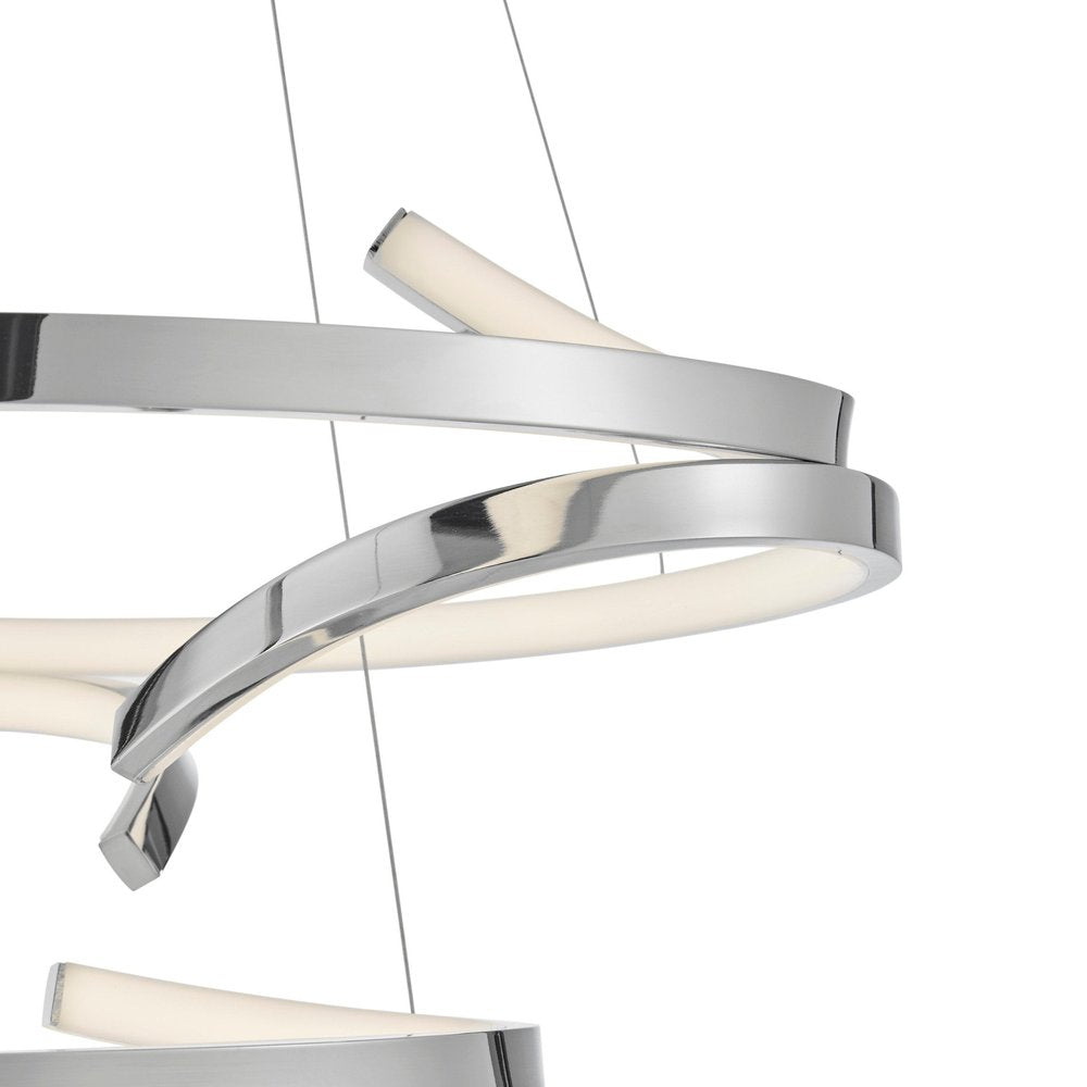Silver Two Light Metal LED Dimmable Smart Enabled Chandelier HomeRoots