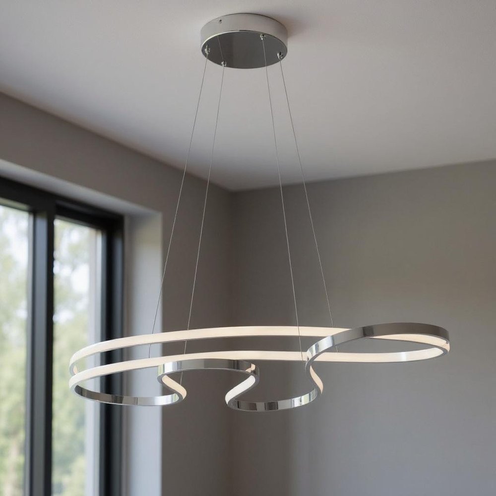 Silver Metal LED Dimmable Chandelier HomeRoots
