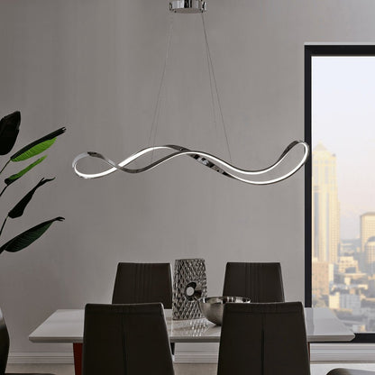 Silver Unique Statement Metal LED Dimmable Chandelier HomeRoots
