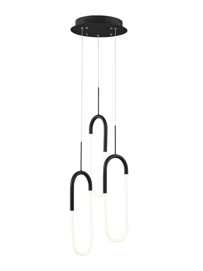 Black Three Light Metal LED Dimmable Smart Enabled Chandelier HomeRoots