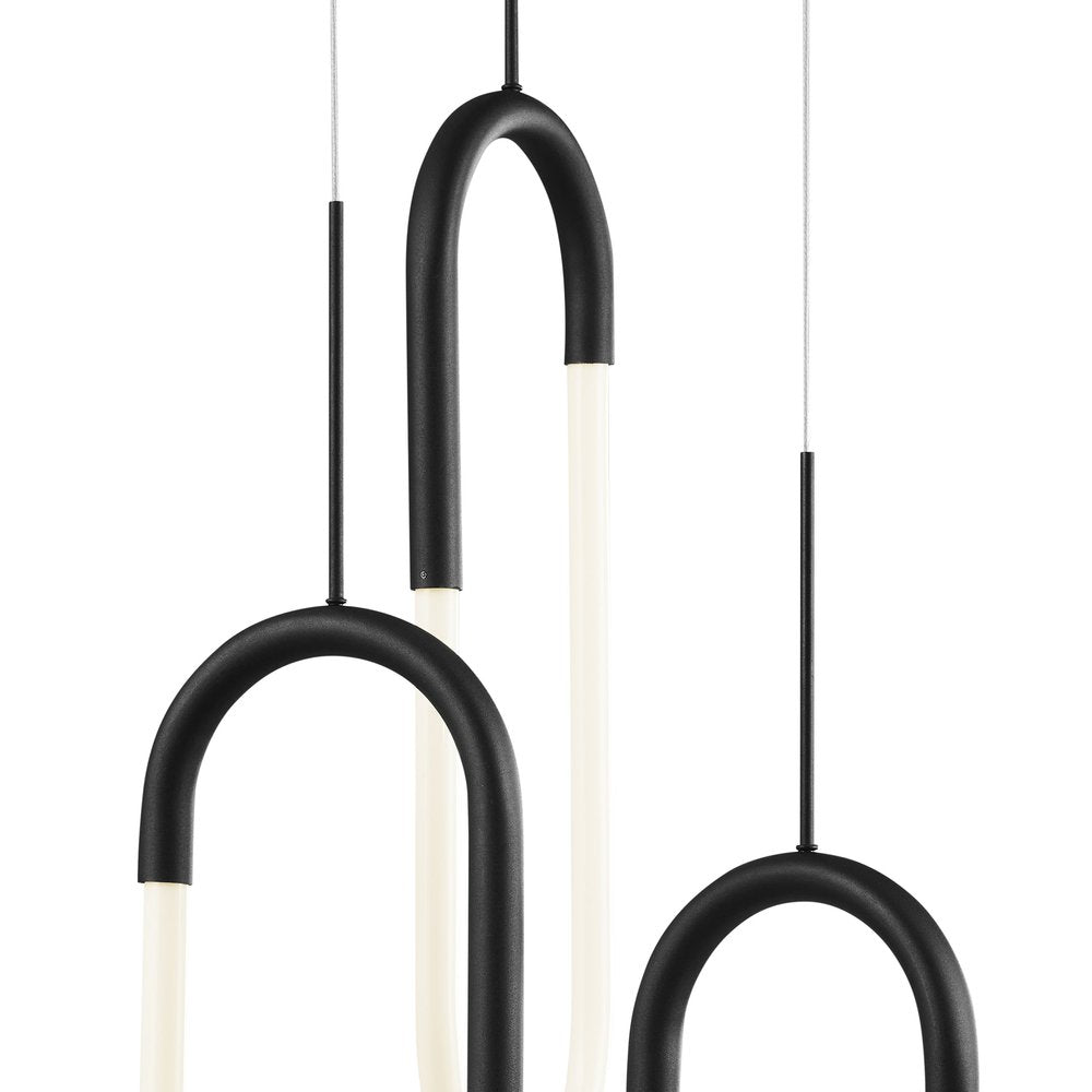 Black Three Light Metal LED Dimmable Smart Enabled Chandelier HomeRoots