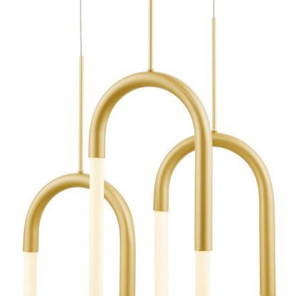 Gold Three Light Metal LED Dimmable Smart Enabled Chandelier HomeRoots