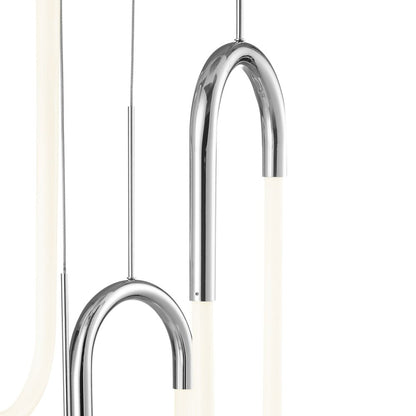 Silver Five Light Metal LED Dimmable Smart Enabled Chandelier HomeRoots