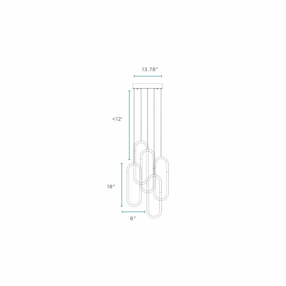 Silver Five Light Metal LED Dimmable Smart Enabled Chandelier HomeRoots