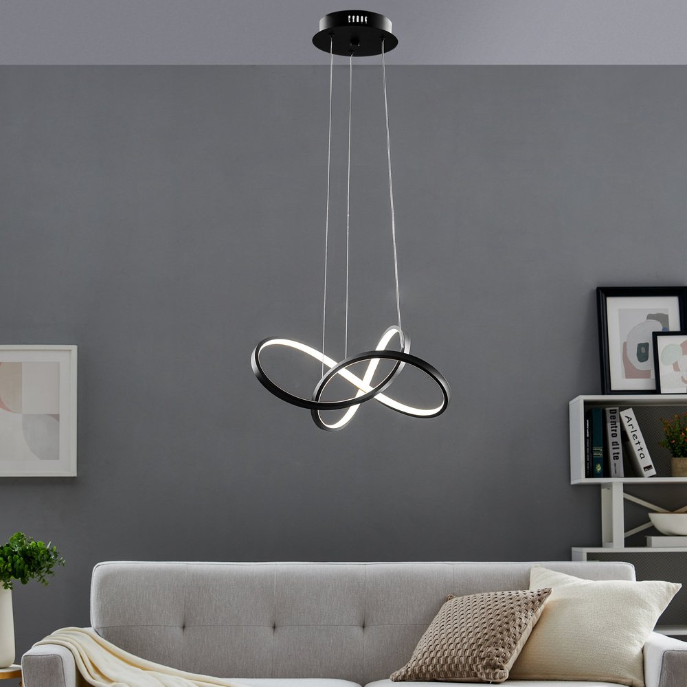 Black Metal LED Dimmable Chandelier HomeRoots