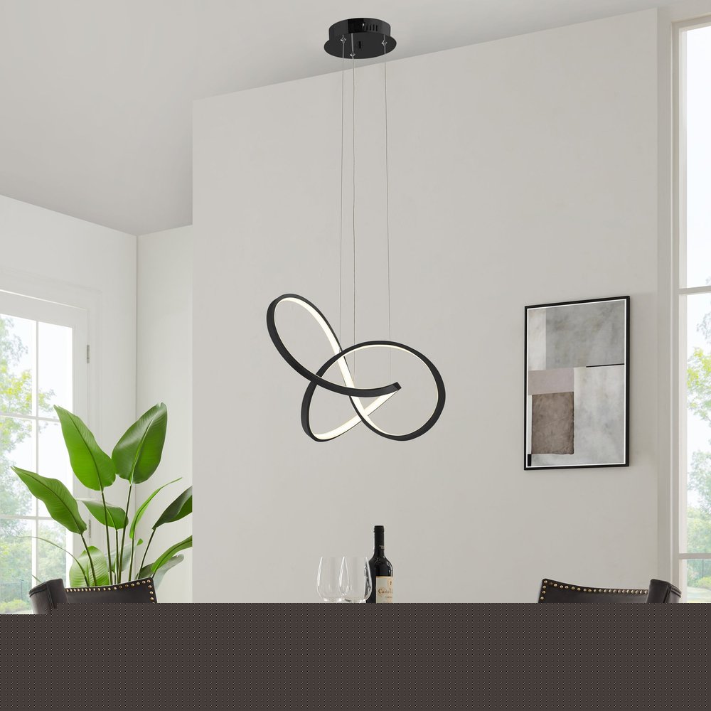Black Metal LED Dimmable Chandelier HomeRoots
