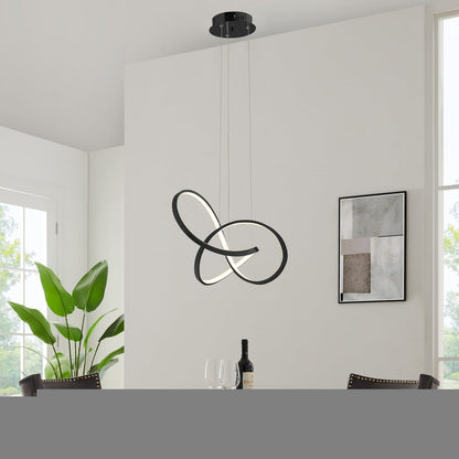 Black Metal LED Dimmable Chandelier HomeRoots