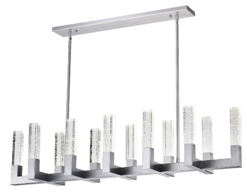 Silver And Clear Candle Style Twelve Light Metal Dimmable Chandelier With Clear Shades HomeRoots