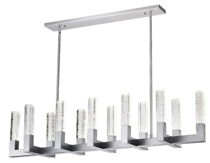 Silver And Clear Candle Style Twelve Light Metal Dimmable Chandelier With Clear Shades HomeRoots
