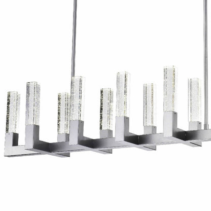 Silver And Clear Candle Style Twelve Light Metal Dimmable Chandelier With Clear Shades HomeRoots