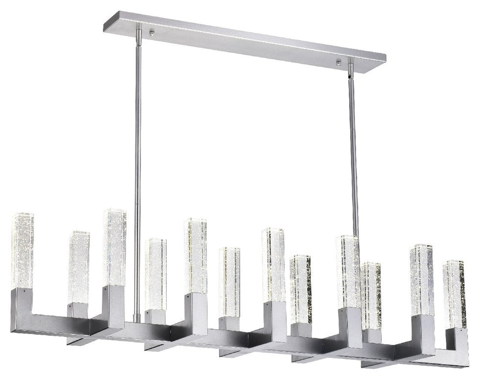 Silver And Clear Candle Style Twelve Light Metal Dimmable Chandelier With Clear Shades HomeRoots