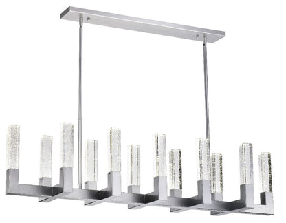 Silver And Clear Candle Style Twelve Light Metal Dimmable Chandelier With Clear Shades HomeRoots