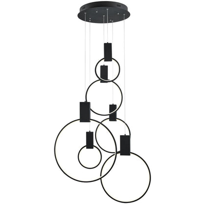 Black Geometric Six Light Metal LED Dimmable Chandelier HomeRoots