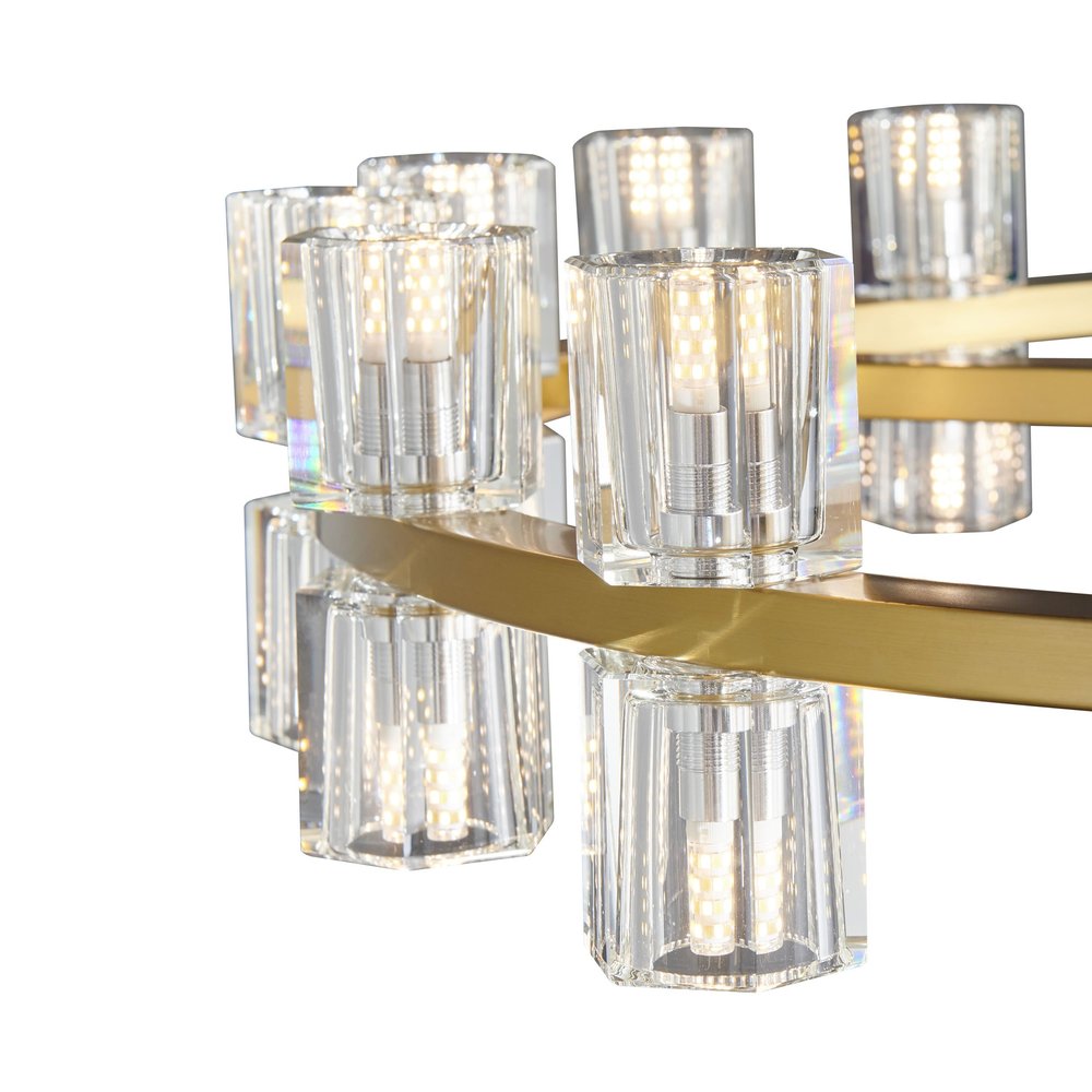 Gold And Clear Wagon Wheel Multi Light Metal Chandelier With Clear Shades HomeRoots