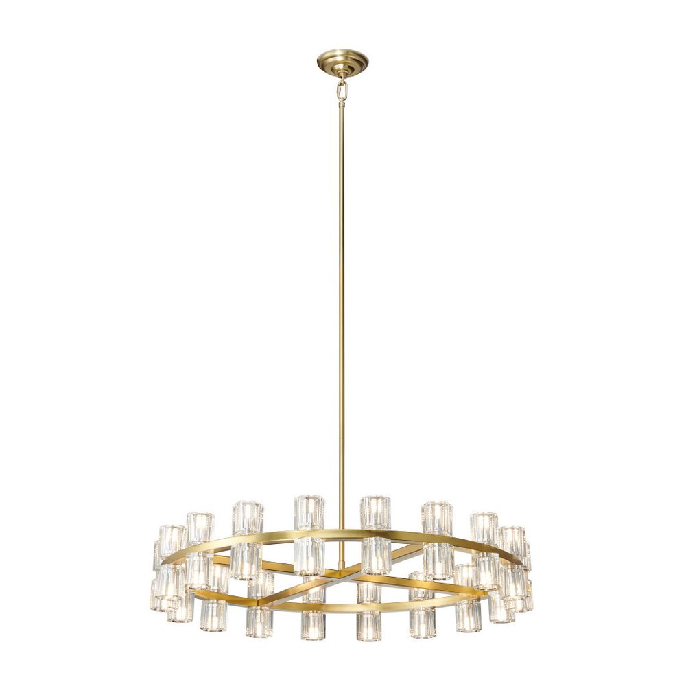 Gold And Clear Wagon Wheel Multi Light Metal Chandelier With Clear Shades HomeRoots