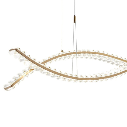 Gold And Clear Two Light Crystal LED Chandelier HomeRoots