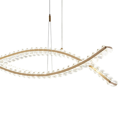 Gold And Clear Two Light Crystal LED Chandelier HomeRoots