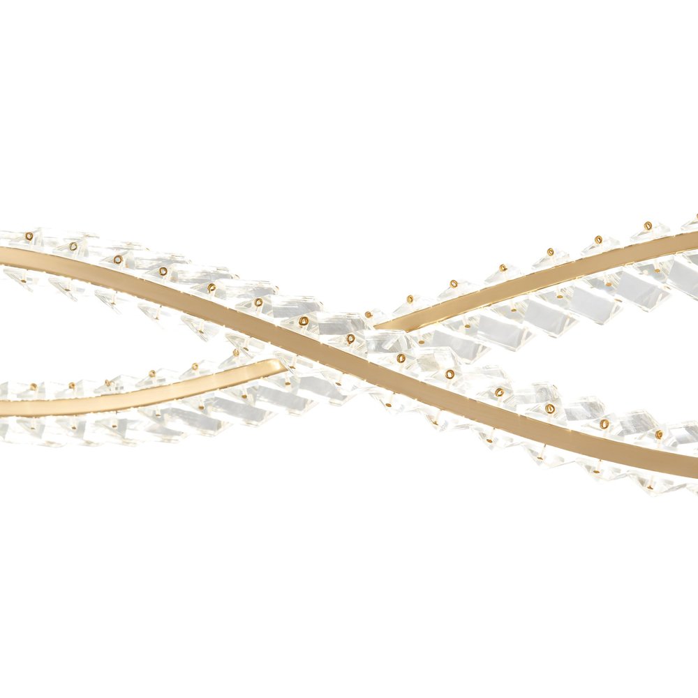 Gold And Clear Two Light Crystal LED Chandelier HomeRoots