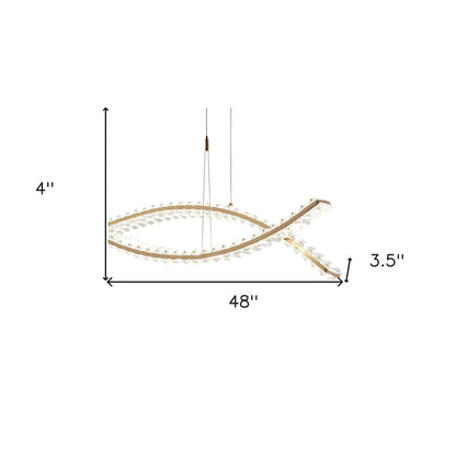 Gold And Clear Two Light Crystal LED Chandelier HomeRoots