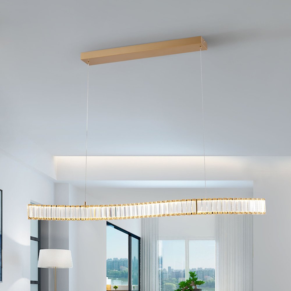 Gold And Clear Crystal LED Chandelier HomeRoots