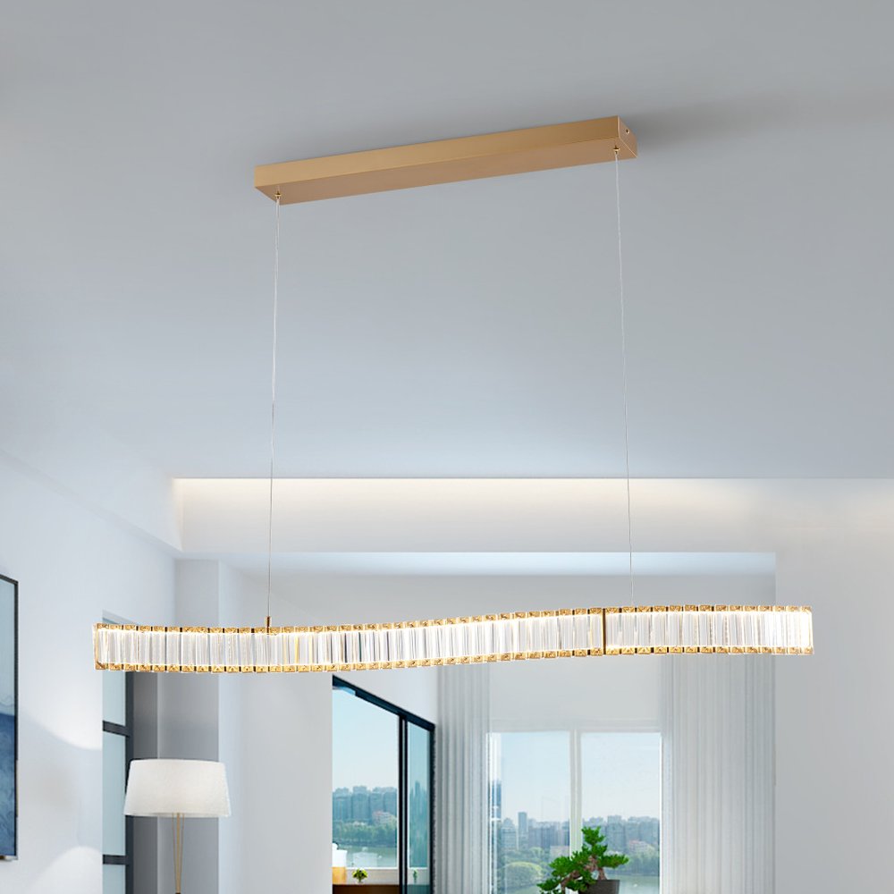 Gold And Clear Crystal LED Chandelier HomeRoots