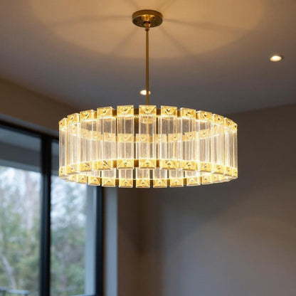 Gold And Clear Crystal LED Chandelier HomeRoots