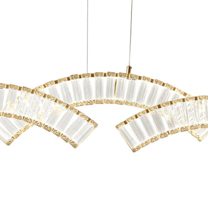 Gold And Clear Three Light Crystal LED Chandelier HomeRoots
