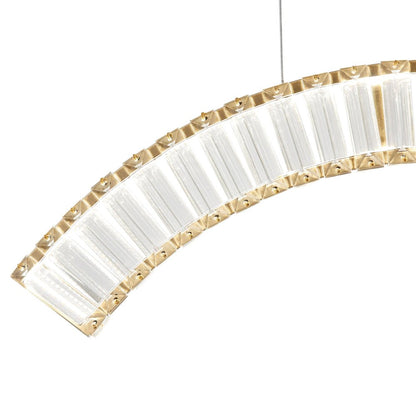 Gold And Clear Three Light Crystal LED Chandelier HomeRoots