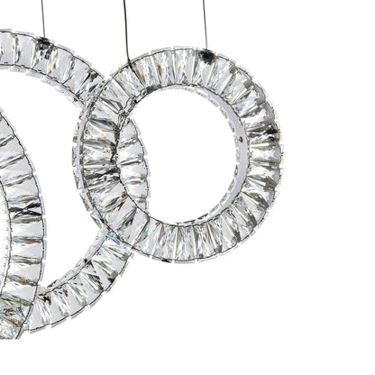 Silver And Clear Geometric Five Light Crystal LED Dimmable Chandelier HomeRoots