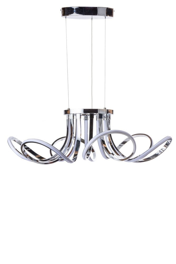 Silver Metallic Six Light Metal LED Dimmable Ceiling Light HomeRoots