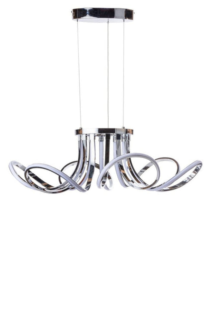 Silver Metallic Six Light Metal LED Dimmable Ceiling Light HomeRoots