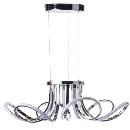 Silver Metallic Six Light Metal LED Dimmable Ceiling Light HomeRoots