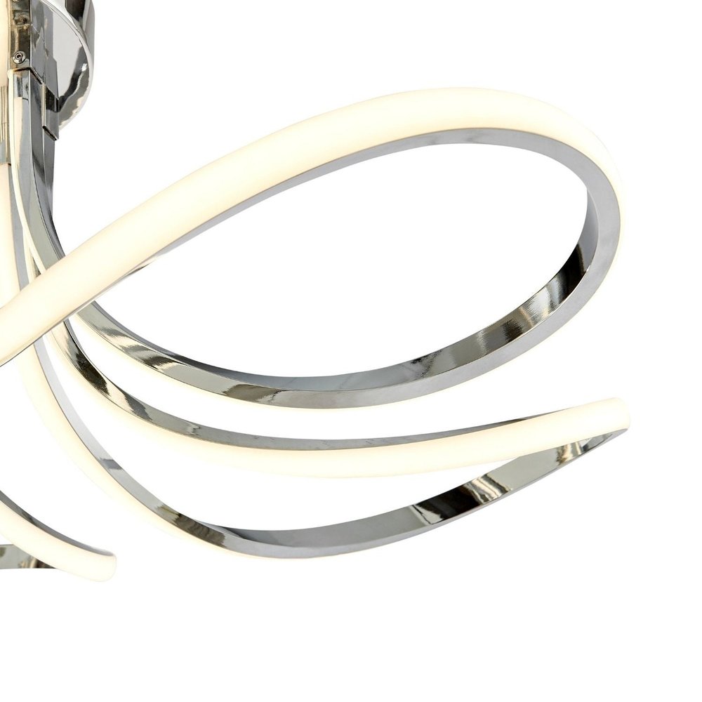 Silver Metallic Six Light Metal LED Dimmable Ceiling Light HomeRoots