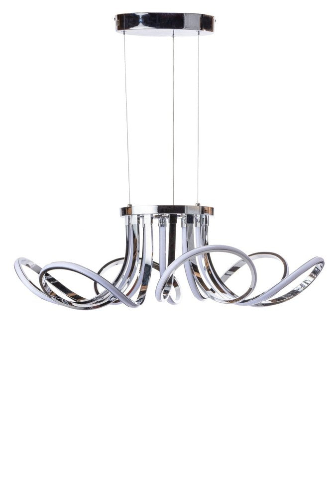Silver Metallic Six Light Metal LED Dimmable Ceiling Light HomeRoots