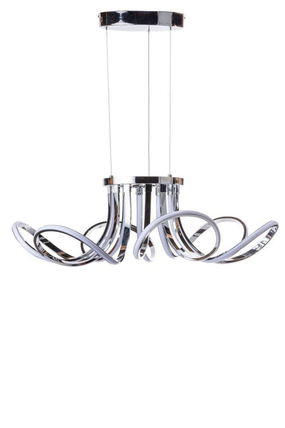 Silver Metallic Six Light Metal LED Dimmable Ceiling Light HomeRoots