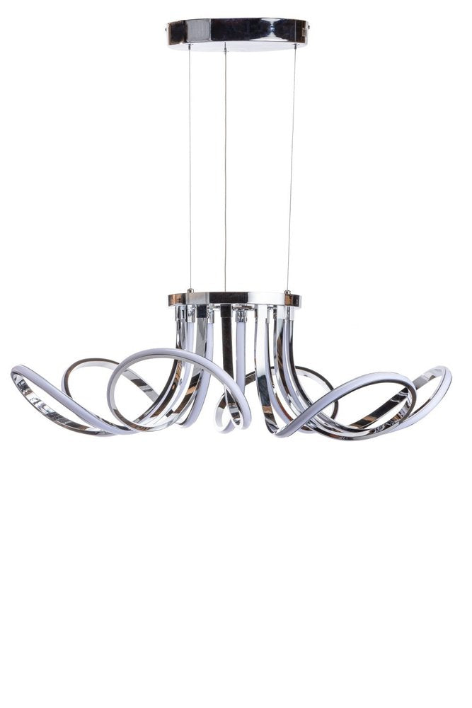 Silver Metallic Six Light Metal LED Dimmable Ceiling Light HomeRoots