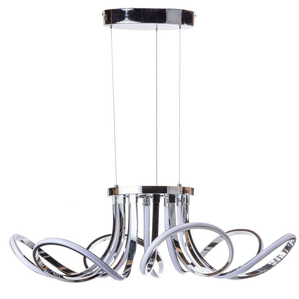 Silver Metallic Six Light Metal LED Dimmable Smart Enabled Ceiling Light HomeRoots