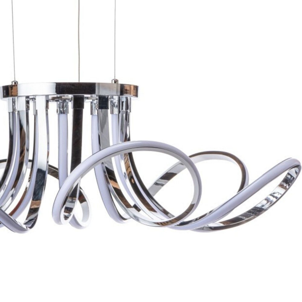 Silver Metallic Six Light Metal LED Dimmable Smart Enabled Ceiling Light HomeRoots