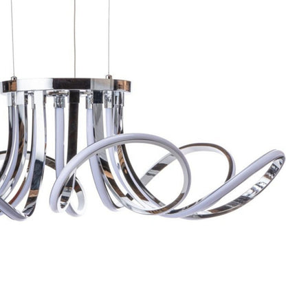 Silver Metallic Six Light Metal LED Dimmable Smart Enabled Ceiling Light HomeRoots