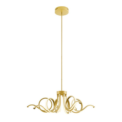 Gold Six Light Metal LED Dimmable Smart Enabled Chandelier HomeRoots