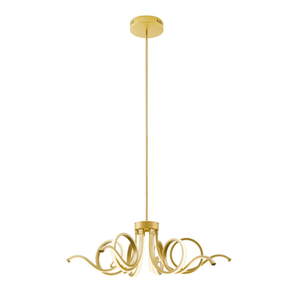 Gold Six Light Metal LED Dimmable Smart Enabled Chandelier HomeRoots