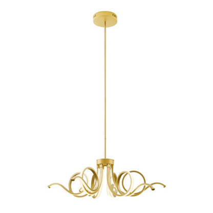 Gold Six Light Metal LED Dimmable Smart Enabled Chandelier HomeRoots