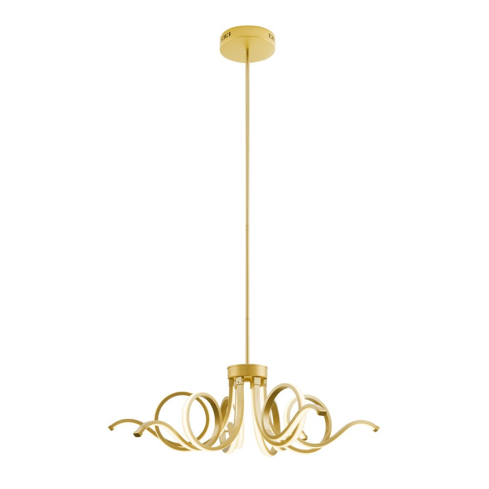 Gold Six Light Metal LED Dimmable Smart Enabled Chandelier HomeRoots