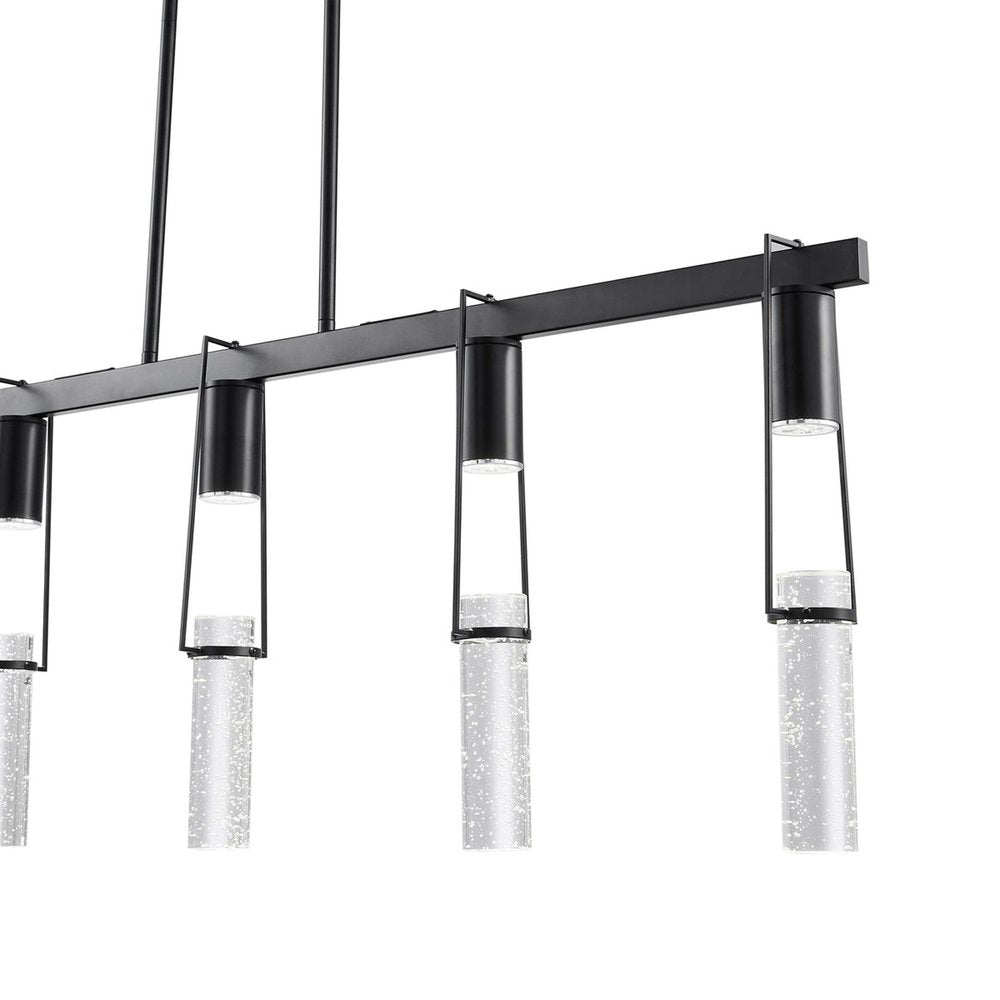 Black And Clear Five Light Metal and Faux Crystals Dimmable Smart Enabled Chandelier With Clear Shades HomeRoots