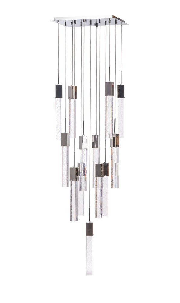 Silver And Clear Multi Light Metal Dimmable Chandelier With Clear Shades HomeRoots