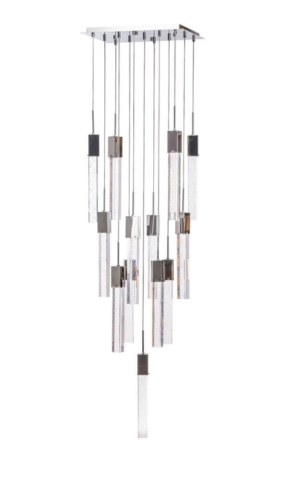 Silver And Clear Multi Light Metal Dimmable Chandelier With Clear Shades HomeRoots