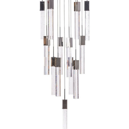 Silver And Clear Multi Light Metal Dimmable Chandelier With Clear Shades HomeRoots