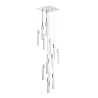 Silver And Clear Multi Light Metal Dimmable Chandelier With Clear Shades HomeRoots