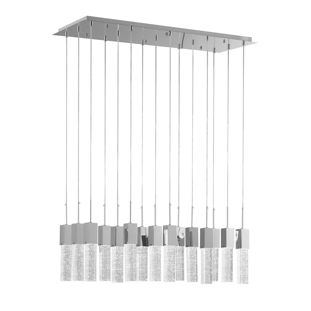 Silver Cluster Multi Light Metal LED Dimmable Chandelier With Clear Shades HomeRoots